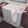 MediTub 60" Fiberglass Whirlpool Walk In Tub for Alcove Installations with Right Drain, Drain Assembly, and Overflow White