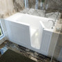 MediTub 60" Fiberglass Soaking Walk In Tub for Alcove Installations with Right Drain, Drain Assembly, and Overflow White