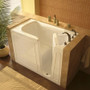 MediTub 60" Fiberglass Soaking Walk In Tub for Alcove Installations with Right Drain, Drain Assembly, and Overflow White