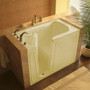MediTub 60" Fiberglass Soaking Walk In Tub for Alcove Installations with Left Drain, Drain Assembly, and Overflow Biscuit