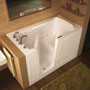 MediTub 60" Acrylic Air Walk In Tub for Alcove Installations with Left Drain, Drain Assembly, and Overflow White