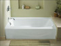 Kohler Villager Collection 60" Three Wall Alcove Cast Iron Three Wall Alcove Soaking Bath Tub with Left Hand Drain -White