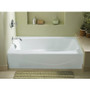 Kohler Villager Collection 60" Three Wall Alcove Cast Iron Three Wall Alcove Soaking Bath Tub with Left Hand Drain -White