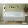 Kohler Villager Collection 60" Three Wall Alcove Cast Iron Three Wall Alcove Soaking Bath Tub with Left Hand Drain -Biscuit