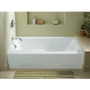 Kohler Villager Collection 60" Three Wall Alcove Cast Iron Three Wall Alcove Soaking Bath Tub with Left Hand Drain -Biscuit