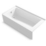 Kohler Entity 60" x 30" Three Wall Alcove Acrylic Soaking Tub with Left Drain White