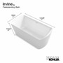 Kohler Irvine 67-7/8" x 31-7/16" Free Standing Acrylic Soaking Tub with Center Drain, Drain Assembly, and Integrated Overflow White