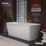 Kohler Irvine 67-7/8" x 31-7/16" Free Standing Acrylic Soaking Tub with Center Drain, Drain Assembly, and Integrated Overflow White