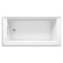 Kohler Underscore 60" Soaking Bathtub for Three Wall Alcove Installation with Left Hand Drain- White