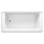 Kohler Underscore 60" Soaking Bathtub for Three Wall Alcove Installation with Left Hand Drain- Ice Grey