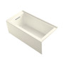 Kohler Underscore 60" Soaking Bathtub for Three Wall Alcove Installation with Left Hand Drain- Biscuit