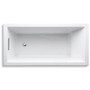 Kohler Underscore Collection 60" Drop In Deep Soaker Bath Tub with Slotted Overflow and Reversible Drain Ice Grey