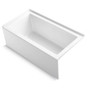 Kohler Underscore 60" Acrylic Soaking Bathtub for Three Wall Alcove Installation with Right Drain, Integral Apron and Flange - Overflow Not Included White