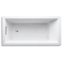 Kohler Underscore 60" Acrylic Soaking Bathtub for Three Wall Alcove Installation with Right Drain, Integral Apron and Flange - Overflow Not Included White