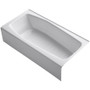 Kohler Villager Collection 60" Cast Iron Soaking Bathtub for Three Wall Alcove Installations with Right Hand Drain White