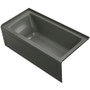 Kohler Archer Three Wall Alcove Soaking Tub with Right Hand Drain and Integral Apron - Thunder Grey