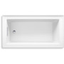 Kohler Underscore 60" Acrylic Soaking Bathtub for Three Wall Alcove Installation with Left Drain, Integral Apron, Flange and Overflow White