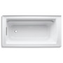 Kohler Archer Collection 60" Three Wall Alcove Soaker Bath Tub with Armrests, Lumbar Support and Left Drain - Thunder Grey