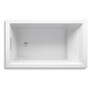 Kohler Underscore Rectangle 60" Drop In or Undermount Acrylic Soaking Tub with Reversible Drain - White