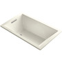 Kohler Underscore Rectangle 60" Drop In or Undermount Acrylic Soaking Tub with Reversible Drain - Biscuit