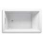 Kohler Underscore Rectangle 60" Drop In or Undermount Acrylic Soaking Tub with Reversible Drain - Biscuit