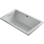 Kohler Underscore Rectangle 60" Drop In or Undermount Acrylic Soaking Tub with Reversible Drain - Ice Grey