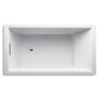 Kohler Underscore Collection 66" Drop In Acrylic Bath Tub With Molded Lumbar Support and Reversible Drain - White