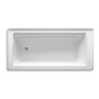 Kohler Archer 66" ExoCrylic Three-Wall Alcove Soaking Tub with Left Drain and Comfort Depth Design - White