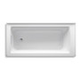 Kohler Archer 66" ExoCrylic Three-Wall Alcove Soaking Tub with Left Drain and Comfort Depth Design - Thunder Grey