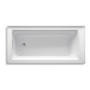 Kohler Archer 66" ExoCrylic Three-Wall Alcove Soaking Tub with Left Drain and Comfort Depth Design - Biscuit