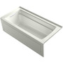 Kohler Archer 66" ExoCrylic Three-Wall Alcove Soaking Tub with Left Drain and Comfort Depth Design - Dune