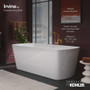 Kohler Irvine 59" x 29-1/2" Acrylic Soaking Tub with Center Drain, Drain Assembly, and Integrated Overflow -White