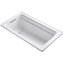 Kohler Archer Collection 60" Drop In Soaker Bath Tub with Armrests, Lumbar Support and Reversible Drain - White