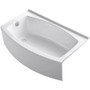 Kohler Expanse Bath Tub 60" x 30" - 36" Acrylic Soaking for Three Wall Alcove Installations with Integral Curved Apron and Left Drain - White