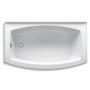 Kohler Expanse Bath Tub 60" x 30" - 36" Acrylic Soaking for Three Wall Alcove Installations with Integral Curved Apron and Left Drain - White