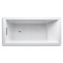 Kohler Underscore 66" x 32" Drop In Soaking Bath Tub with Reversible Drain, Molded Lumbar Support, and Slotted Overflow - White