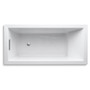 Kohler Underscore 66" x 32" Drop In Soaking Bath Tub with Reversible Drain, Molded Lumbar Support, and Slotted Overflow - Thunder Grey