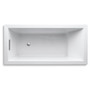 Kohler Underscore 66" x 32" Drop In Soaking Bath Tub with Reversible Drain, Molded Lumbar Support, and Slotted Overflow - Biscuit