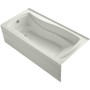 Kohler Mariposa Collection 72" Three Wall Alcove Soaking Bath Tub with Left Hand Drain, Apron Front and Integral Tile Flange - Dune
