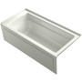 Kohler Archer 66" ExoCrylic Three-Wall Alcove Soaking Tub with Right Drain and Comfort Depth Design - Dune