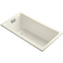 Kohler Tea-For-Two 60" Drop In/Three Wall Alcove/Undermount Cast Iron Soaking Tub with Reversible Drain and Overflow - Biscuit