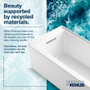 Kohler Underscore Collection 72" Drop In Acrylic Bath Tub With Molded Lumbar Support and Center Drain - White