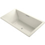 Kohler Underscore Collection 72" Drop In Acrylic Bath Tub With Molded Lumbar Support and Center Drain - Biscuit