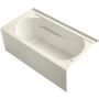 Kohler Devonshire Collection 60" Three Wall Alcove Soaking Bath Tub with Right Hand Drain - Biscuit