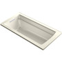 Kohler Archer 66" ExoCrylic Drop In Soaking Tub with Reversible Drain and Comfort Depth Design -Biscuit