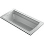 Kohler Archer 66" ExoCrylic Drop In Soaking Tub with Reversible Drain and Comfort Depth Design -Ice Grey