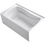 Kohler Mariposa Collection 60" Three Wall Alcove Soaking Bath Tub with Right Hand Drain, Apron, Tile Flange and Textured Bottom - White