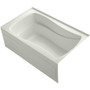 Kohler Mariposa Collection 60" Three Wall Alcove Soaking Bath Tub with Right Hand Drain, Apron, Tile Flange and Textured Bottom - Dune