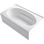 Kohler Windward Collection 72" Three Wall Alcove Soaking Bath Tub with Right Hand Drain - White