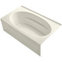 Kohler Windward Collection 72" Three Wall Alcove Soaking Bath Tub with Right Hand Drain - Biscuit